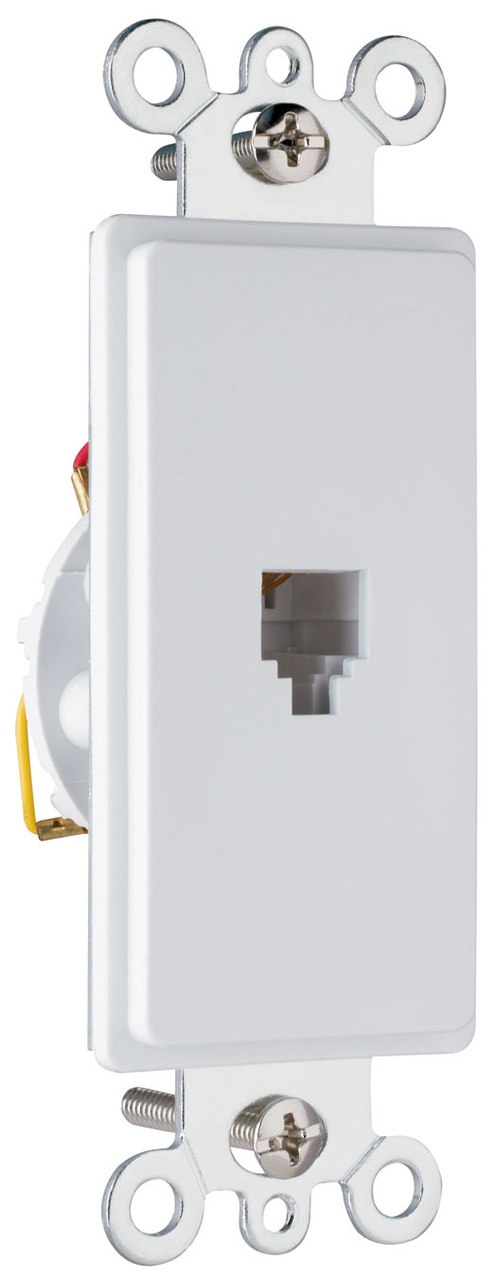 26TE14W - 1G 4-CONDUCTOR 1 OPENING DECORATOR MODULAR JACK WP WHITE. Sold in units of 1