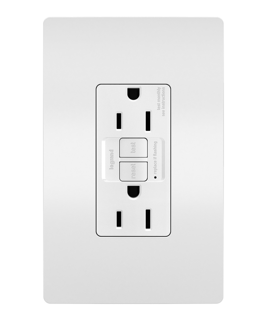 1597TRW - SPEC GRADE 15A TAMPER RESISTANT SELF TEST GFCI RECEPTACLE, WHITE. Sold in units of 1