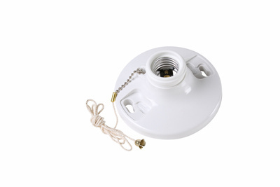 280WH - 250V 250W MD BSE LAMPHLD PHNOLIC PULL CHAIN 4 TERMINALS WHT. Sold in units of 1