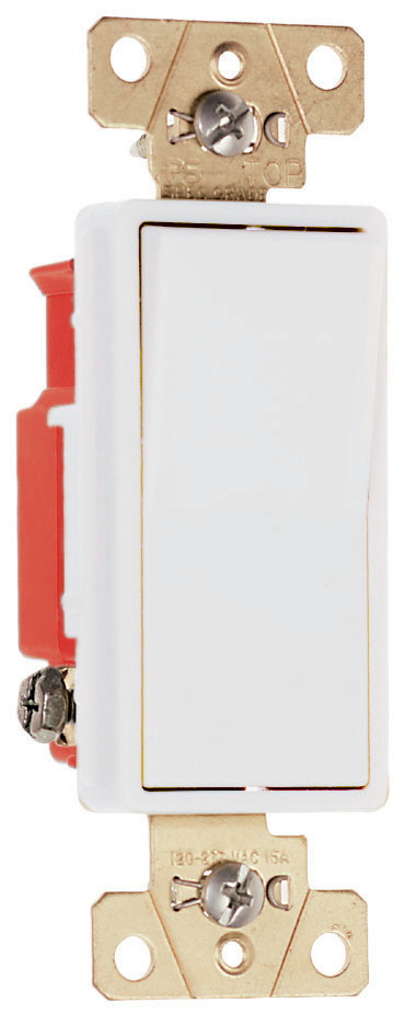 2621W - 20A 120/277V SP SPEC GRD B/S WIRE DECORATOR SWITCH WHITE. Sold in units of 1