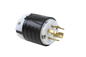 L1520P - TURNLOK 20A 3Ø 250V 3P 4-WIRE BLACK BACK WHITE FRONT PLUG. Sold in units of 1