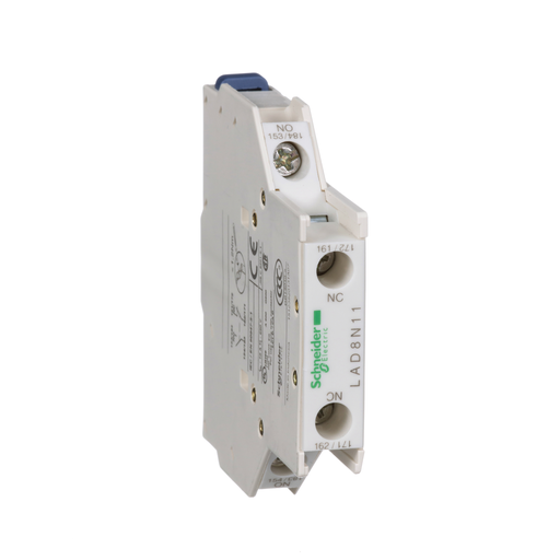 LAD8N11 - SIDE CONTACTS BLOCK 1 NO+1NC. Sold in units of 1