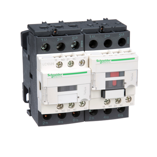 LC2D25G7 - REVERSING CONT 1NO+1NC 25A 120V 50/60HZ. Sold in units of 1