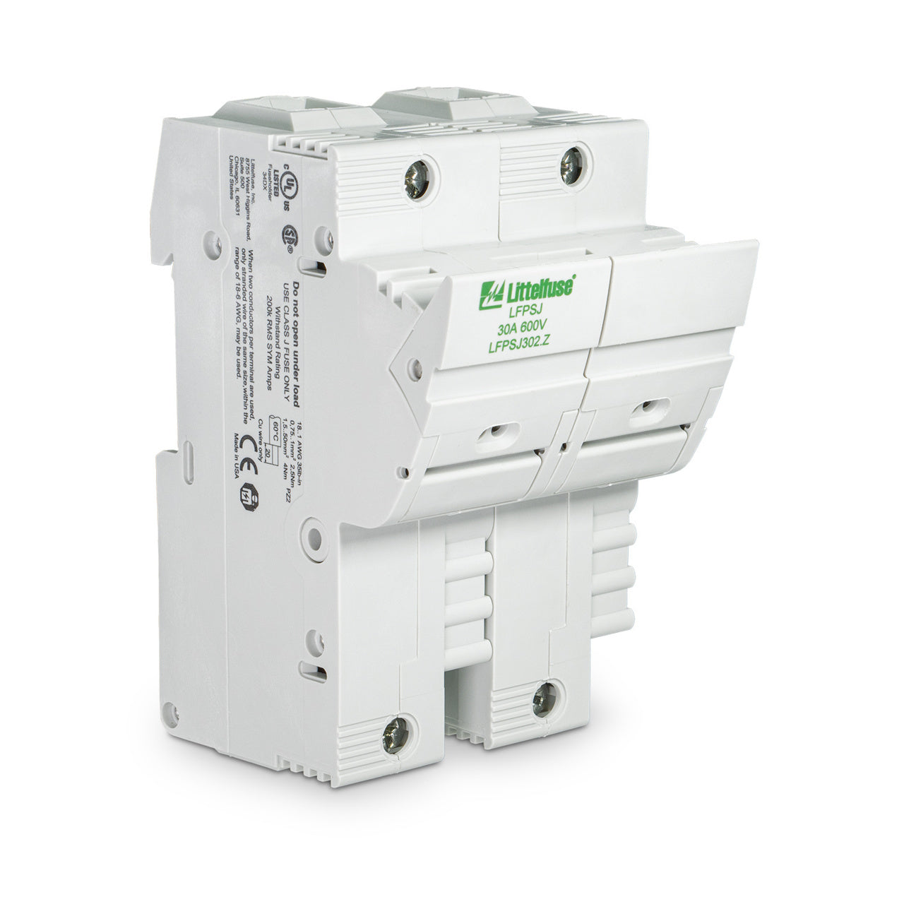 LFPSJ302.Z - 600V CLASS J DEAD FRONT HOLDER 30A 2P - 3/PQT. Sold in units of 3