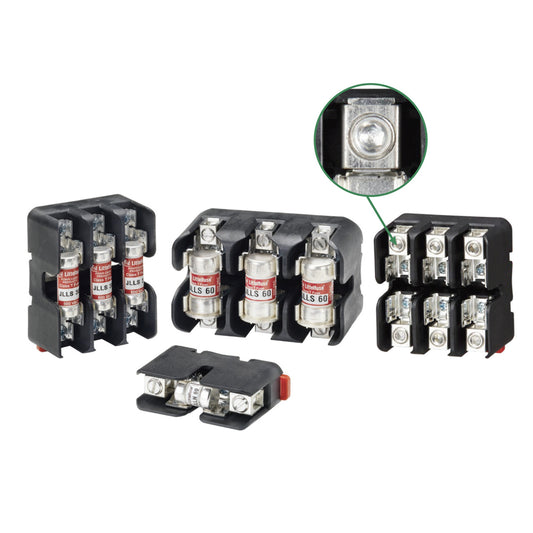 LFT601003CS - FUSE BLOCK 600V 100A 3P "T" STUD MNT HLDR. Sold in units of 1