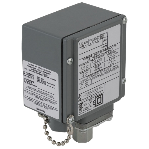 9012GAW26 - PRESSOSTAT 480VAC 10AMP G. Sold in units of 1
