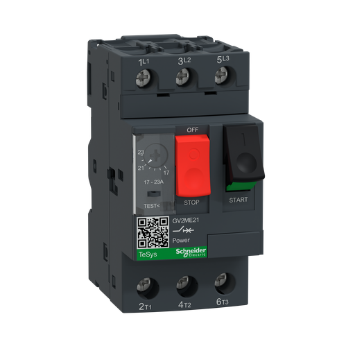 GV2ME21 - MANUAL STARTER AND PROTECTOR 17-23. Sold in units of 1
