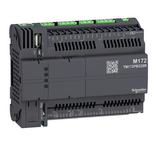 TM172PBG28R - CONTROLLER, MODICON M171/M172/M173, PERFORMANCE, BLIND, 28 IO, ETHERNET, MODBUS. Sold in units of 1