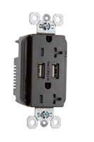 TR5362USBBK - 20A TR DUP REC SPEC W/3.1A USB CHRG, BLACK. Sold in units of 1