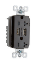 TR5362USBBK - 20A TR DUP REC SPEC W/3.1A USB CHRG, BLACK. Sold in units of 1