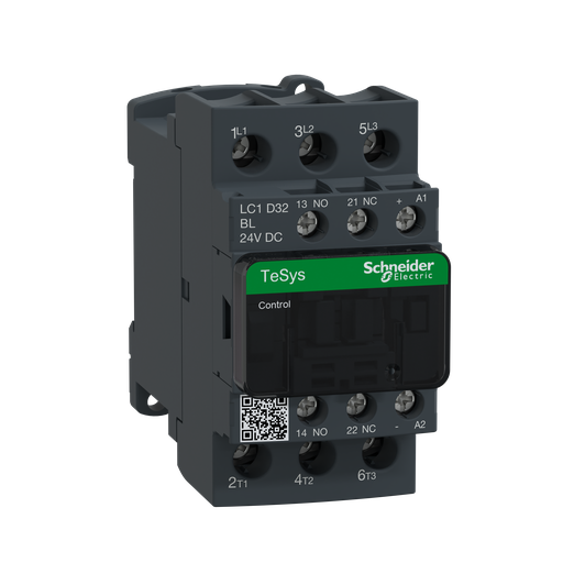 LC1D32BL - CONT 32A 1NO+1NC 24W 24V DC SUPRES.FIT.. Sold in units of 1