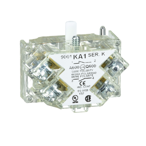 9001KA1 - 30MM CONTACT BLOCK 1NO / 1NC. Sold in units of 1