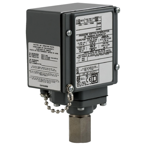9012GCW1 - PRESSOSTAT 480VAC 10AMP G. Sold in units of 1