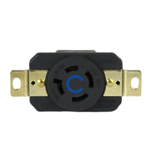 L15-20R - LOCKING RECEP, 20A 250VAC 3PH. Sold in units of 1