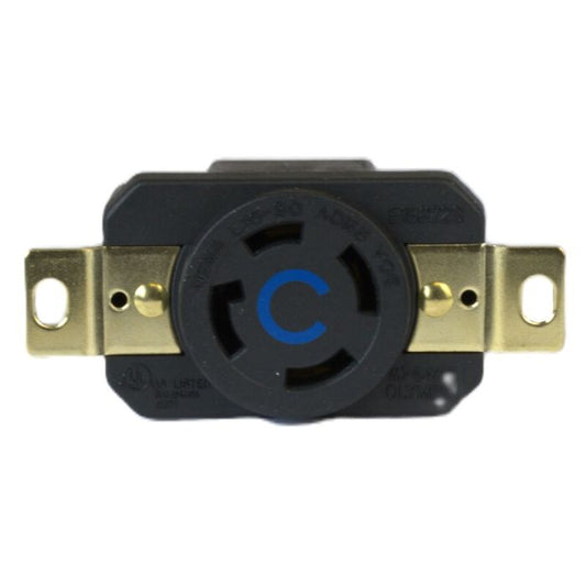 L15-30R - LOCKING RECEP, 30A 250VAC 3PH. Sold in units of 1