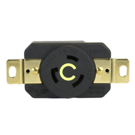 L5-20R - LOCKING RECEP, 20A 125VAC 1PH. Sold in units of 1