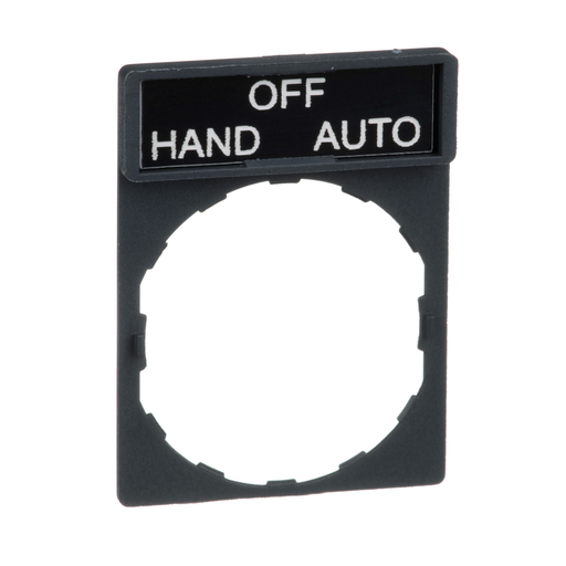 ZBY2387 - LEGEND PLATE FOR PUSHBUTTON SWITCH. Sold in units of 1