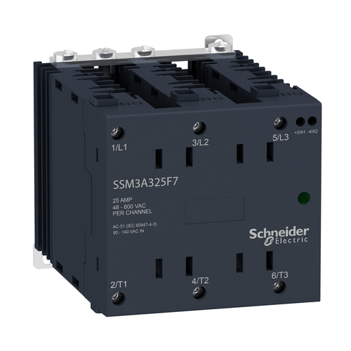 SSM3A325BDR - 3 Ph SSR,In4-32VDC,Out48-600VAC 25A,Rand. Sold in units of 1