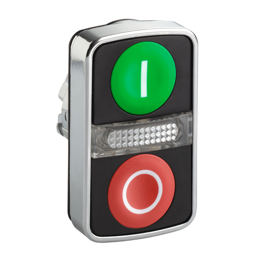 ZB4BW7A3741 - METAL DBL HEADED PUSHBUTTONS WITH PILOT LIGHT. Sold in units of 1