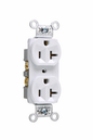 CR20W - 20A 125V STRAIT BLD COMM SPEC GRD DUP RECPT WHITE. Sold in units of 1