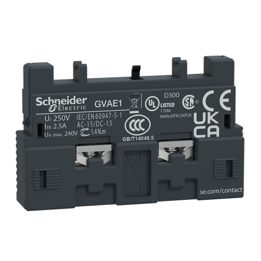 GVAE1 - AUX CONTACS FRONT N/O OR N/C. Sold in units of 1