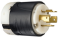 L1420P - TURNLOK 20A 125/250V 3P 4-WIRE BLACK BACK WHITE FRONT PLUG. Sold in units of 1