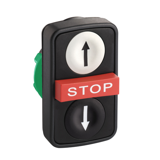 ZB5AA71124 - PLASTIC DBL HEADED PUSHBUTTONS WITH STOP. Sold in units of 1