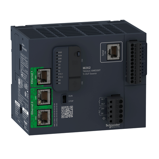 TM262L10MESE8T - LOGIC CONTROLLER  M262, 5NS/INST,ETHERNET. Sold in units of 1