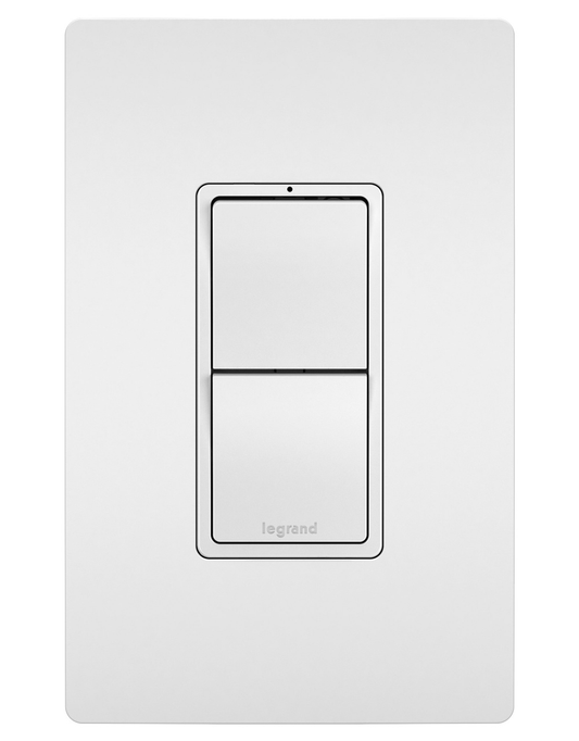 RCD33W - RADIANT 2SWITCH, 3WAY+3WAY, WHITE. Sold in units of 1