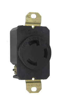 L530R - TURNLOK 30A 125V 2P 3-WIRE SGL RECPT BLACK. Sold in units of 1