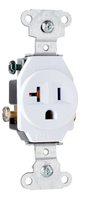 5351W - 20A 125V STRAIT BLD SPEC GRD B/S WIRE SINGLE RECEPTACLE WHITE. Sold in units of 1