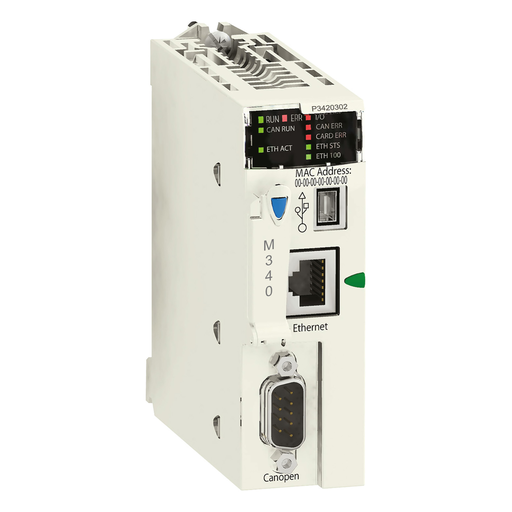 BMXP3420302 - CPU340-20 ETHERNET CANOPEN2 PROCESSOR MOD,. Sold in units of 1