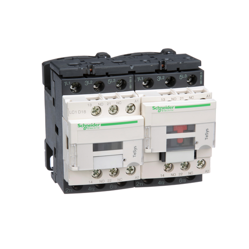 LC2D18G7 - REVERSING CONT 1NO+1NC 18A 120V 50/60HZ. Sold in units of 1