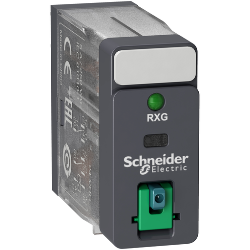 RXG22BD - 2CO 5A RELAY TEST BUTTON+LED 24VDC. Sold in units of 1