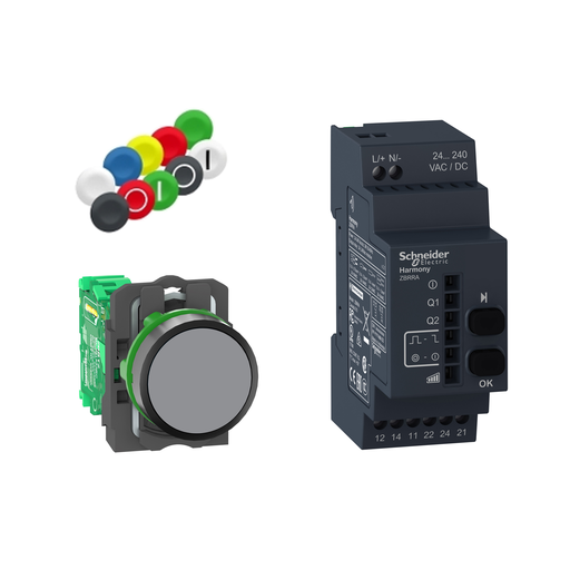 XB5RFA02 - PACK XB5R 22MM TRANS. PROG.REC AC/DC. Sold in units of 1
