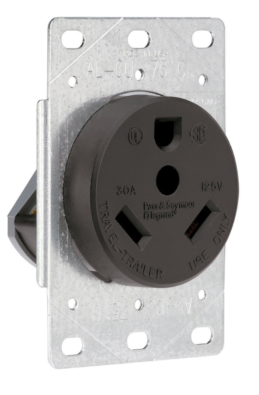 3830 - 30A 125V 2P 3WIRE GROUNDING FLUSH RECEPTACLE. Sold in units of 1