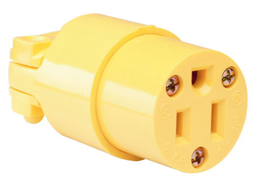4887Y - 15A 125V 2P 3WIRE STRAIT BLD MEDIUM-DUTY CONNECTOR YELLOW. Sold in units of 1