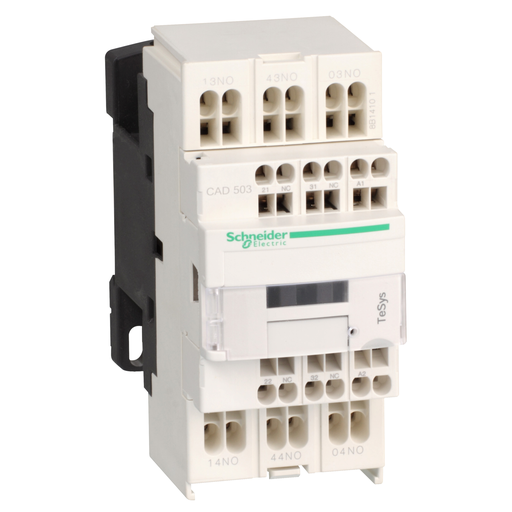 CAD503BD - INDUSTRIAL RELAY 5NO 24V DC SURG SUP SPRI TER. Sold in units of 1