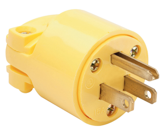 4867Y - 15A 125V 2P 3WIRE STRAIT BLD MEDIUM-DUTY PLUG YELLOW. Sold in units of 1