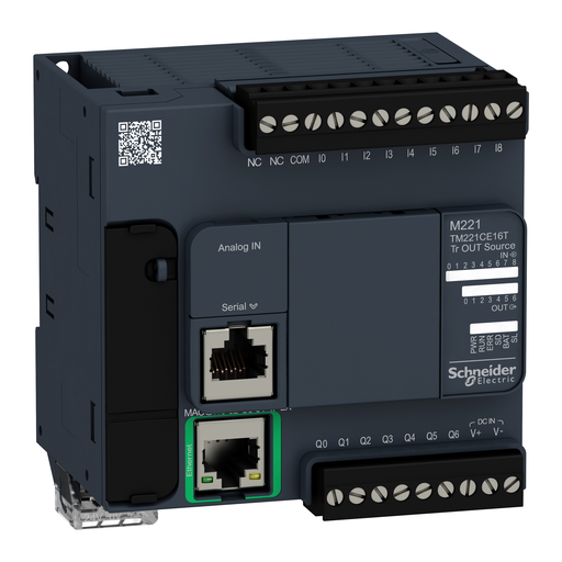 TM221CE16T - CNTL M221,16IO TR.SRC. ETHERNET COMPACT. Sold in units of 1