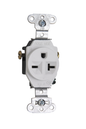 5851W - 20A 250V STRAIT BLD SPEC GRD B/S WIRE SINGLE RECEPTACLE WHITE. Sold in units of 1