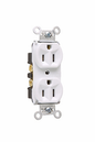 5262W - 15A 125V STRAIT BLD HARD USE SPEC GRD B/S WIRE DUPLEX RCPT WHITE. Sold in units of 1