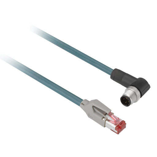 XGSZ22E4503 - JUMPER CBL ENET M12TO RJ45 STR TO 90D 3M. Sold in units of 1