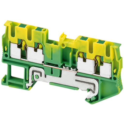 NSYTRP24PE - PUSH-IN TERMINAL, GROUND, 4PTS, 2,5MM. Sold in units of 1