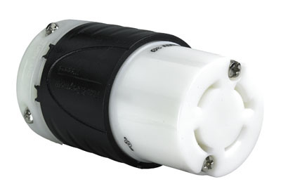 L1730C - TURNLOK 30A 3Ø 600V 3P 4-WIRE BLACK BACK WHITE FRONT CON. Sold in units of 1