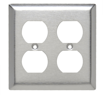 SL82 - 2G DUPLEX RECEPTACLE WP 430 S/S. Sold in units of 1