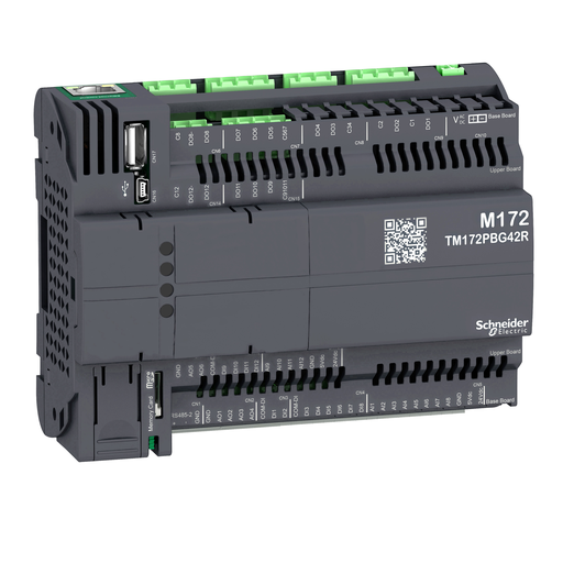 TM172PBG42R - CONTROLLER M171/M172/M173, PERFORMANCE, BLIND, 42 IO, ETHERNET, MODBUS. Sold in units of 1