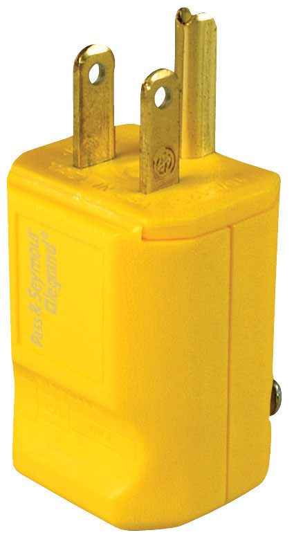 PS5965Y - 15A 125V MAXGRIP M³ STRAIT BLD PLUG YELLOW. Sold in units of 1