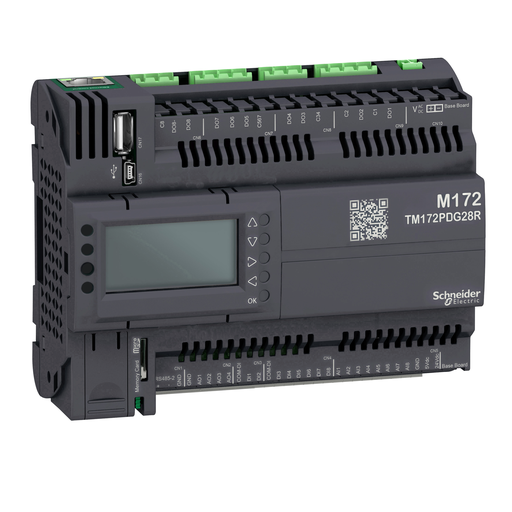 TM172PDG28R - CONTROLLER,M171/M172/M173, PERFORMANCE, DISPLAY, 28 IO, ETHERNET, MODBUS. Sold in units of 1
