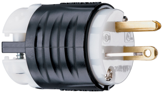 PS5366X - 20A 125V STRAIT BLD EHU SPEC GRD PLUG BLACK & WHITE. Sold in units of 1